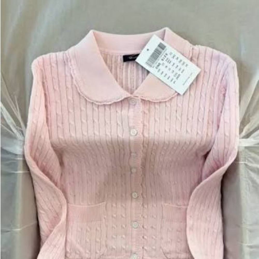 SEARCHING FOR Brandy Melville Light Pink Peter Pan collar Cardigan ISO